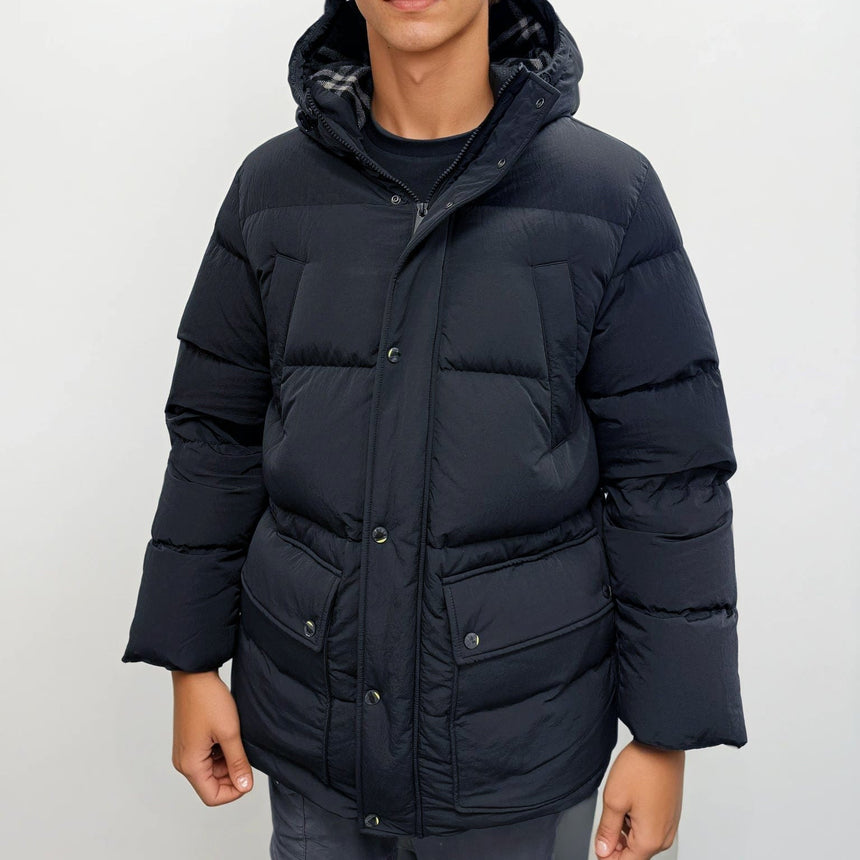 Burberry Technical Nylon Puffer Coat in Navy - Boinclo - Outlet Sale Under Retail