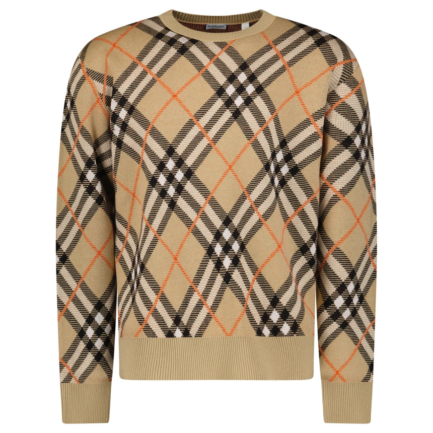 Burberry Check Long-Sleeve Sweatshirt in Beige - Boinclo - Outlet Sale Under Retail