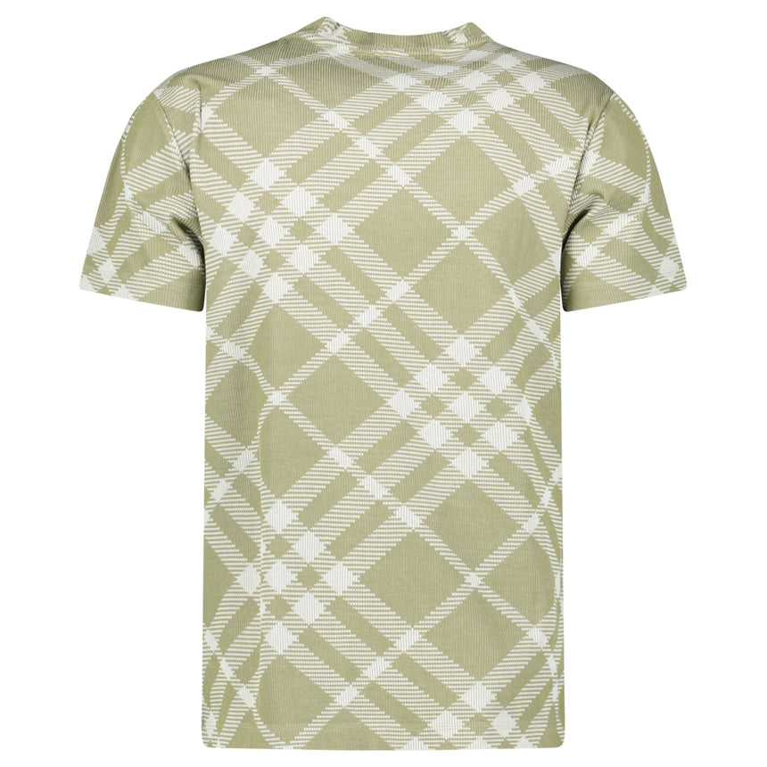 Burberry Check Stretch Cotton Blend T-Shirt in Dark Hunter/White - Boinclo - Outlet Sale Under Retail