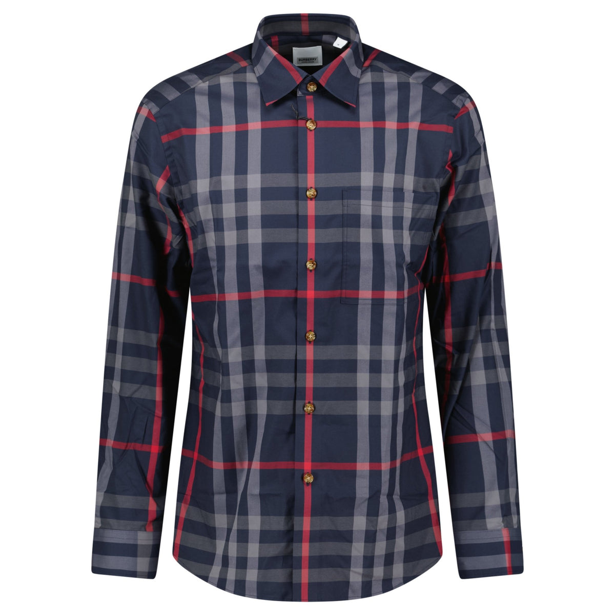 Burberry 'Claverdon' Check Shirt in Navy Red Outlet Sale