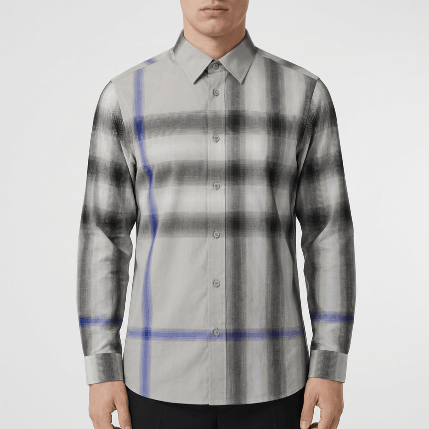 Burberry Claverdon Maxi Check Cotton Shirt in Lichen - Boinclo - Outlet Sale Under Retail