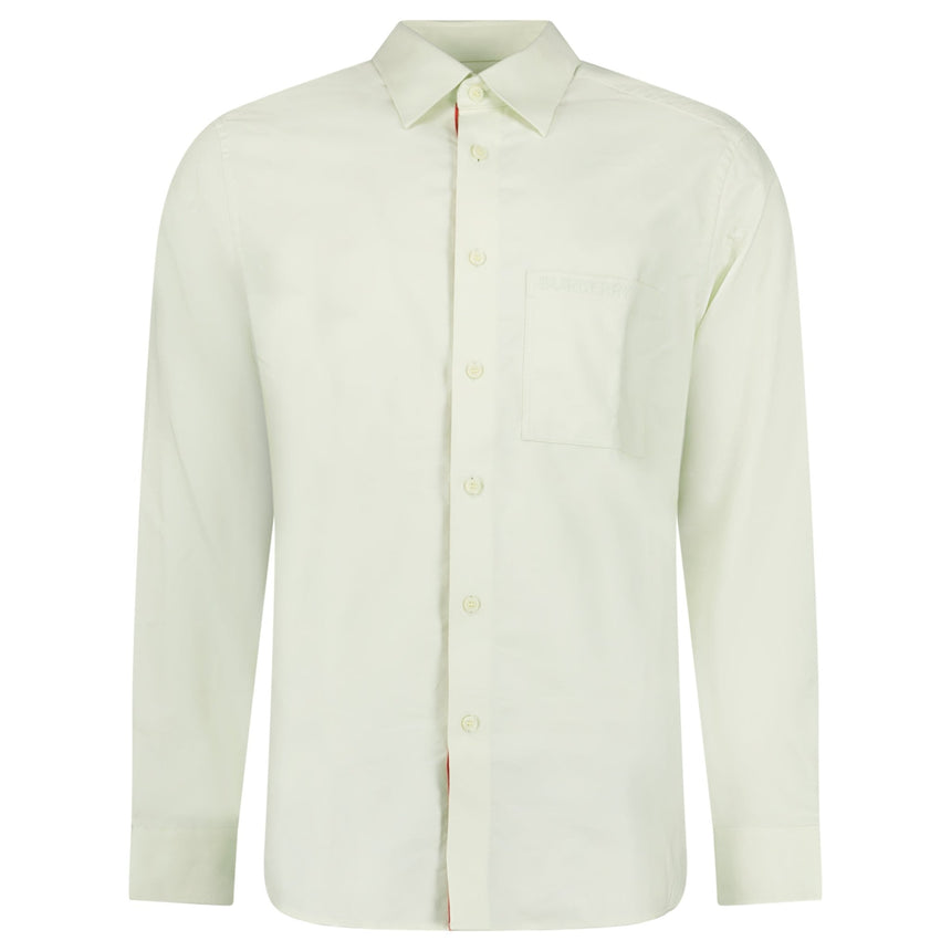 Burberry Claverdon Plain Long-Sleeved Poplin Shirt in Pistachio Green - Boinclo - Outlet Sale Under Retail