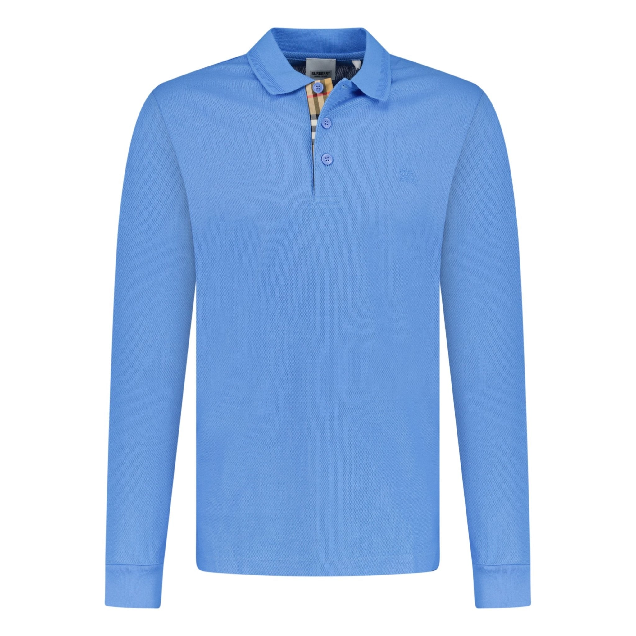 Color variation of Burberry 'Eddie' Long Sleeved Polo-Shirt Blue