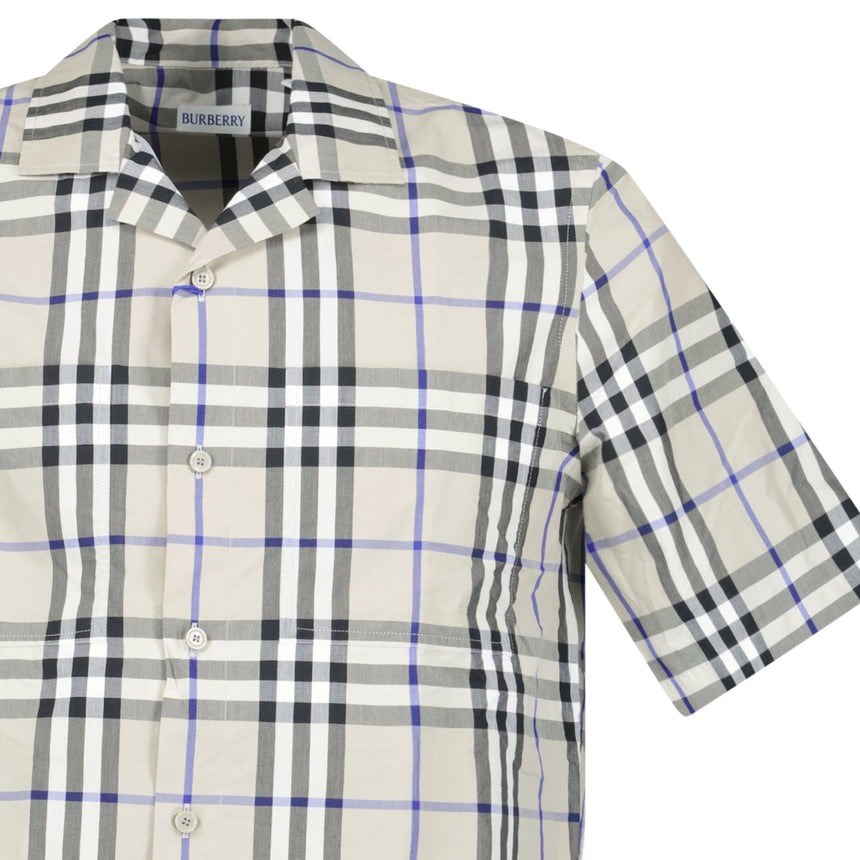 Burberry Elio Check Short-Sleeved Cotton Shirt in Lichen - Boinclo - Outlet Sale Under Retail