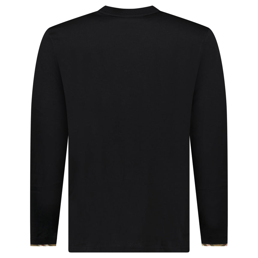 Burberry ‘Ellison’ Organic Cotton Check Long Sleeve T-Shirt in Black - Boinclo - Outlet Sale Under Retail