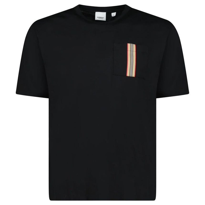 Burberry 'Ellison' Stripe Embroidery T-Shirt Black - Boinclo - Outlet Sale Under Retail