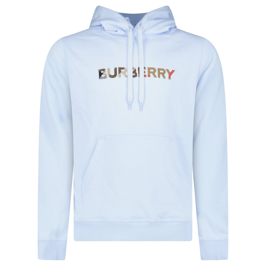 Burberry ‘Farley’ Logo Embroidered Hoodie in Light Blue - Boinclo - Outlet Sale Under Retail