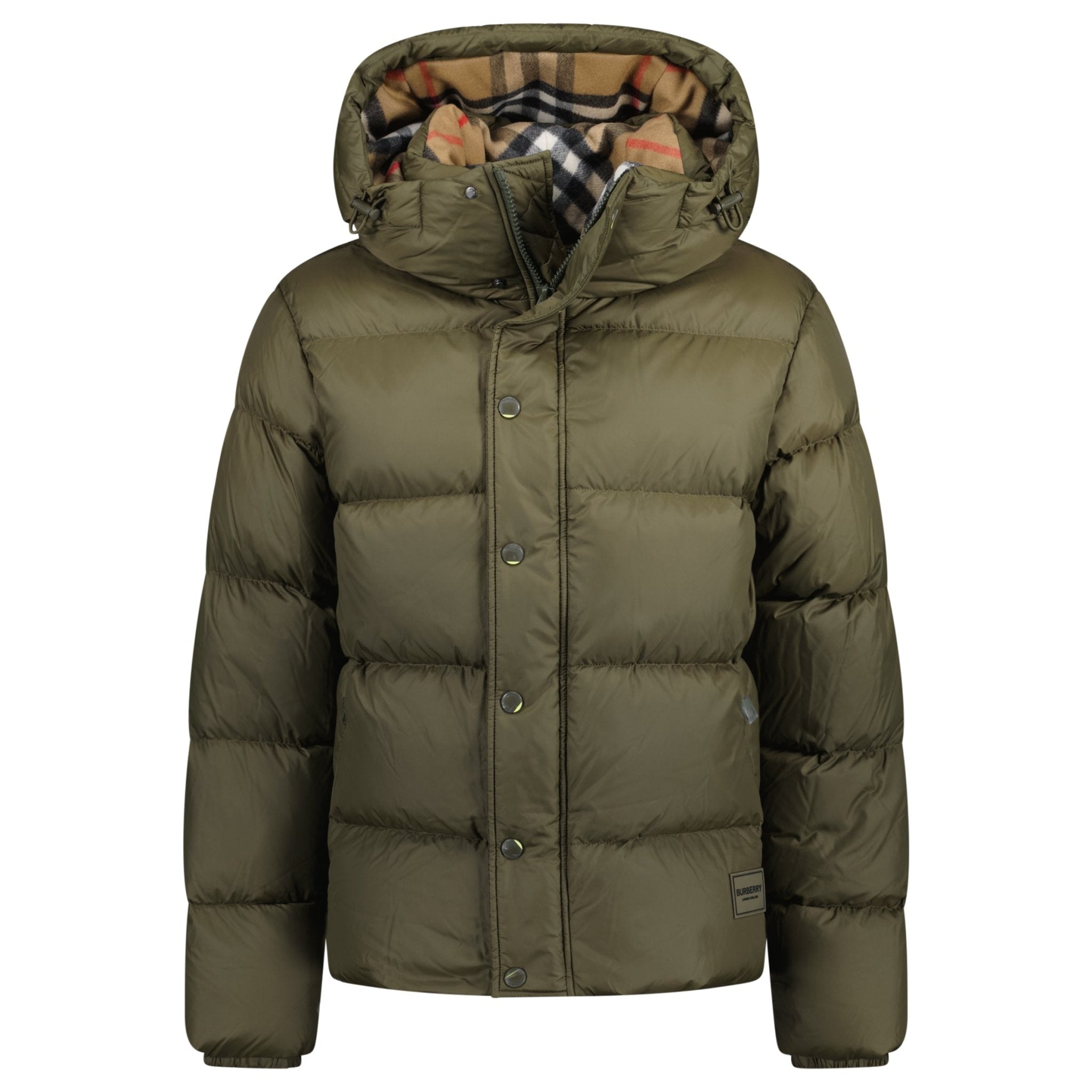 Color variation of Burberry Halsby Down Puffer Jacket Khaki Green