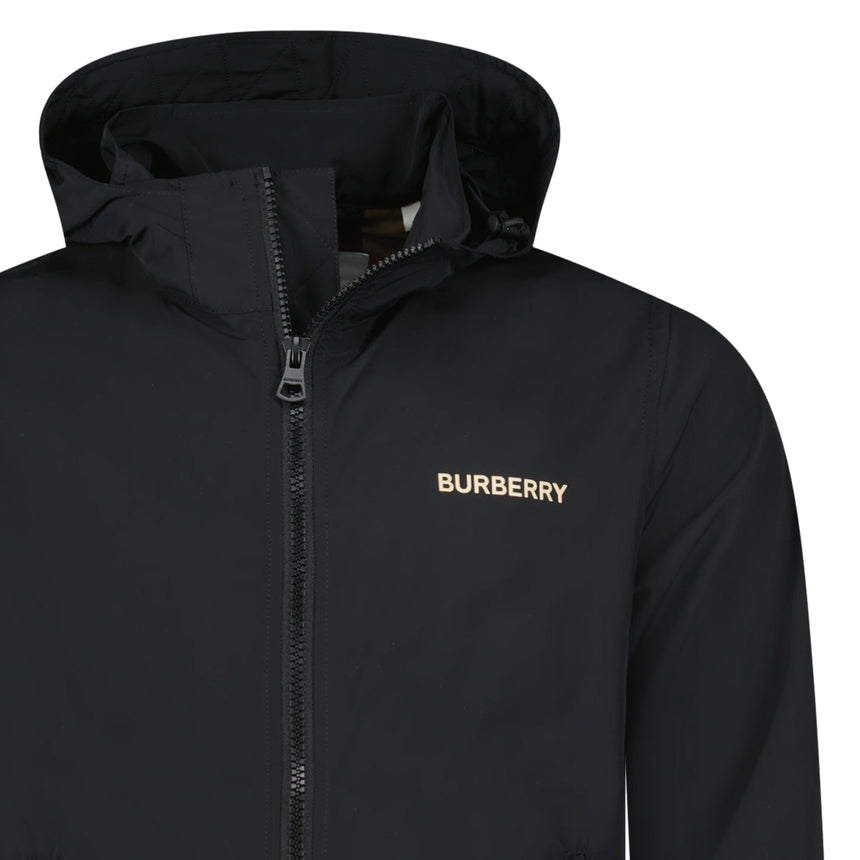 Burberry 'Hargrave' Zip - Up Logo Hooded Rain Jacket Black - Boinclo - Outlet Sale Under Retail