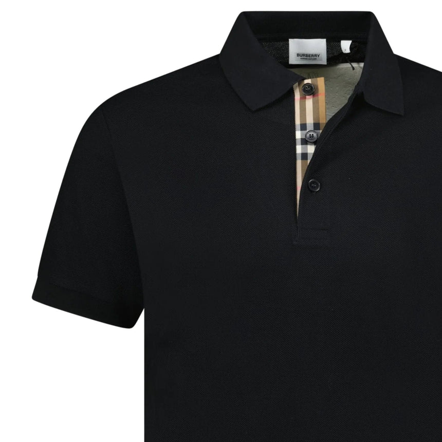Burberry 'Hartford' Check Placket Polo Black - Boinclo - Outlet Sale Under Retail