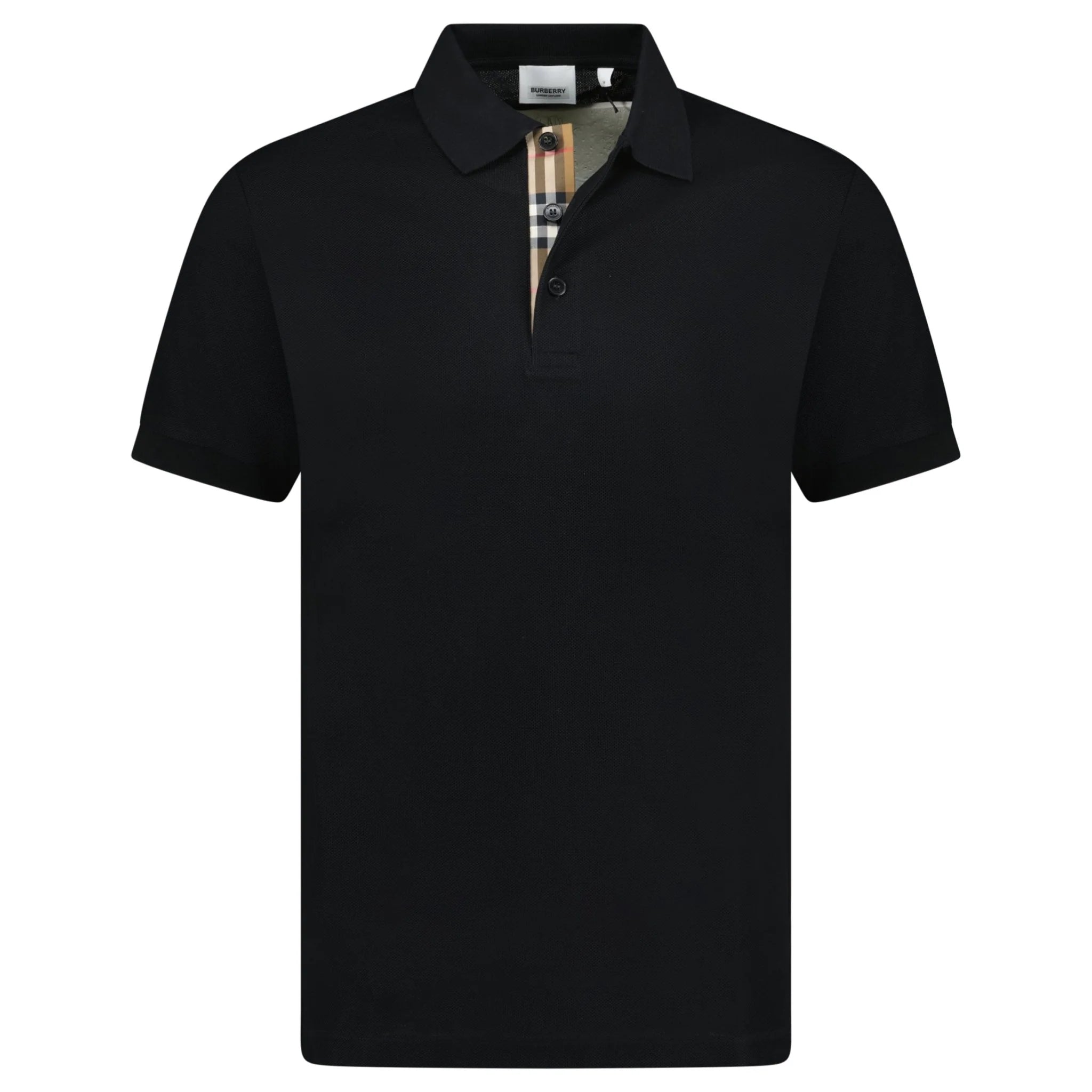 Color variation of Burberry 'Hartford' Check Placket Polo Black