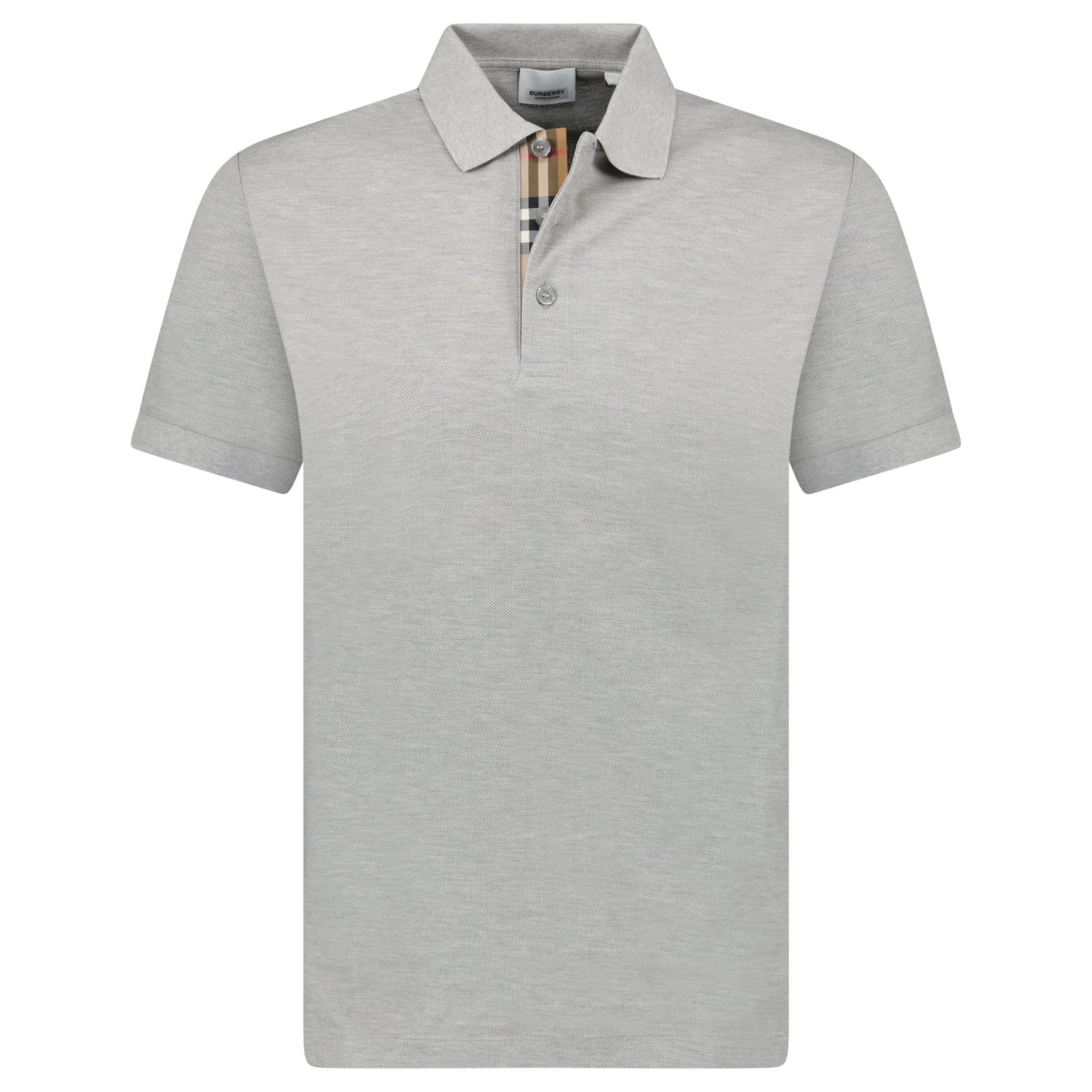 Color variation of Burberry 'Hartford' Check Placket Polo Grey