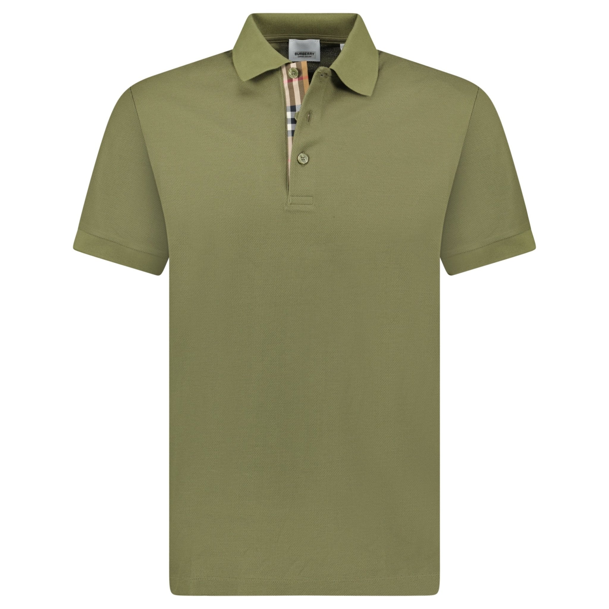 Color variation of Burberry 'Hartford' Check Placket Polo Olive