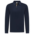 Burberry 'Hartford' Long Sleeved Check Placket Polo - Shirt Navy - Boinclo - Outlet Sale Under Retail
