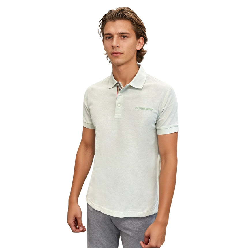 Burberry 'Hartford' Signature Colour Placket Polo Pistachio - Boinclo - Outlet Sale Under Retail