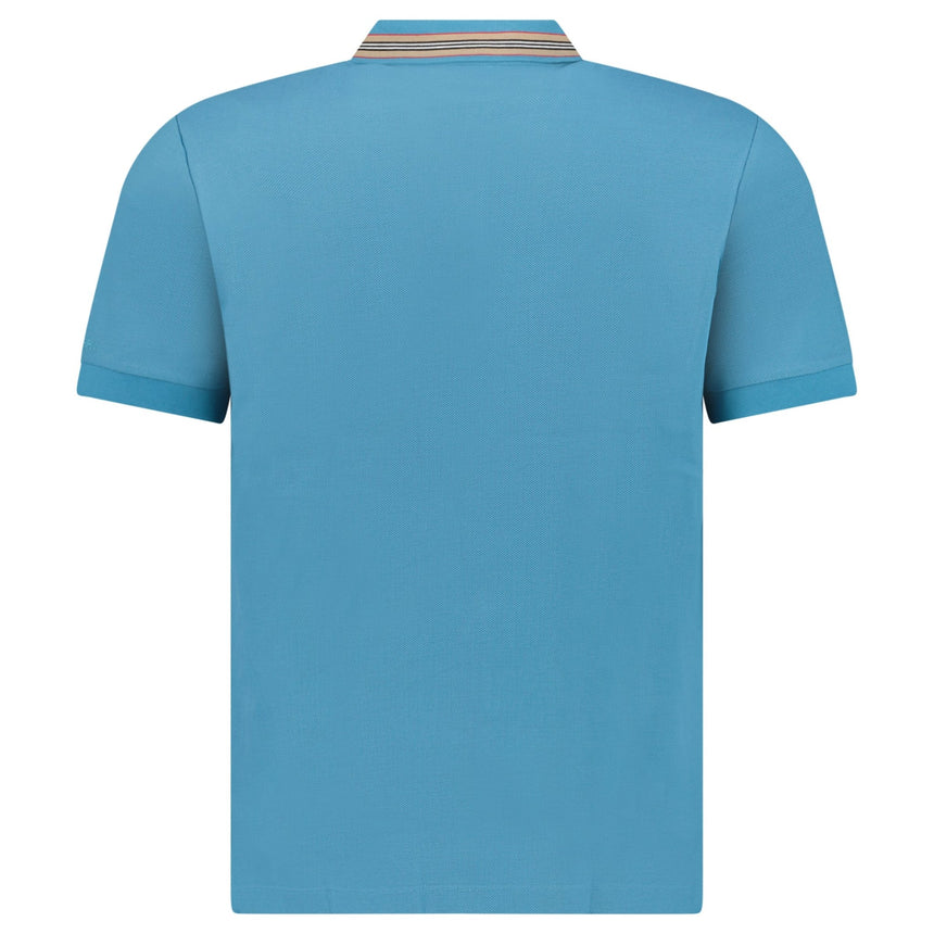 Burberry ‘Hartford’ Striped Check Short Sleeve Polo in Turquoise - Boinclo - Outlet Sale Under Retail
