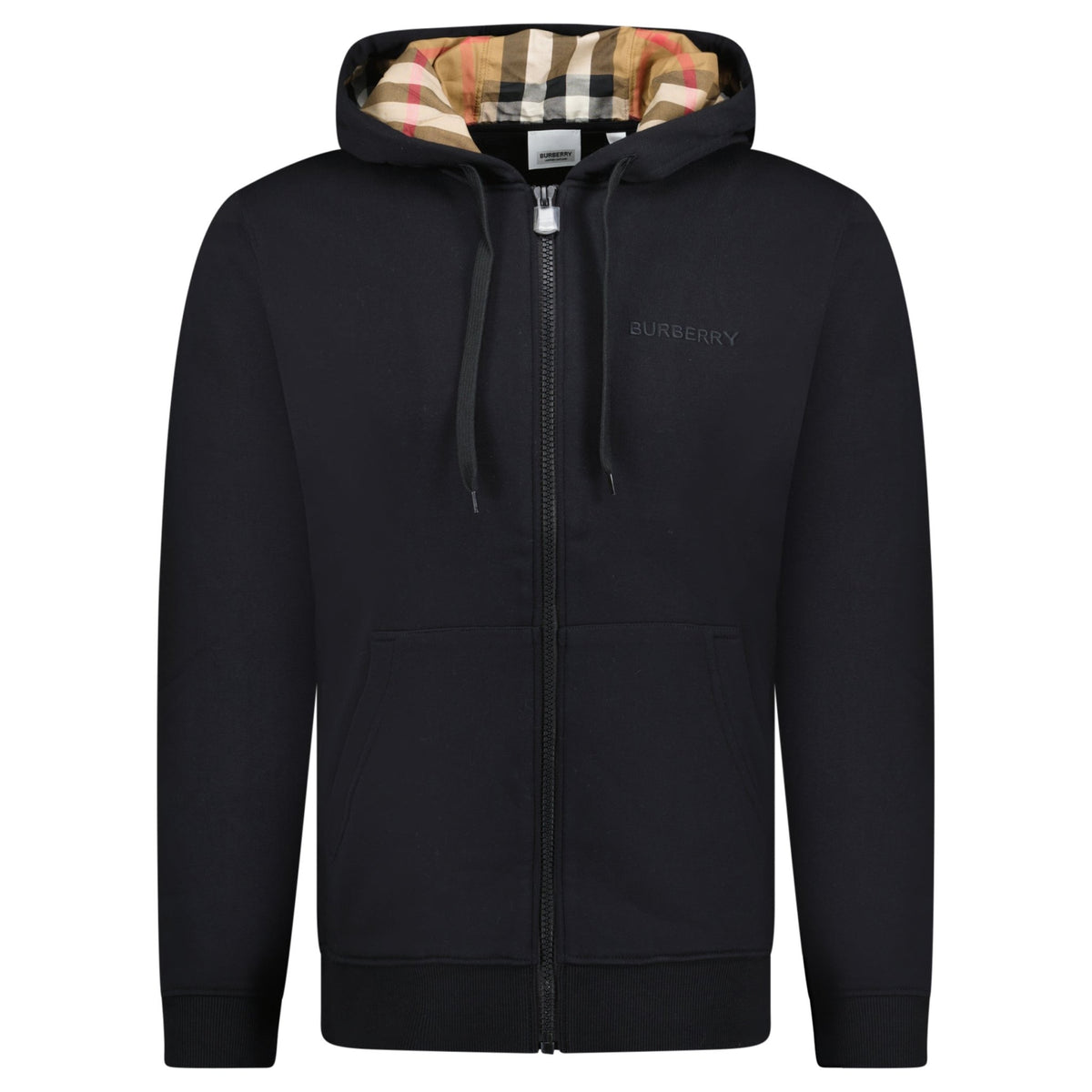 Burberry 'Hove' check Hood Embroidery Logo Hoodie Zip Sweatshirt