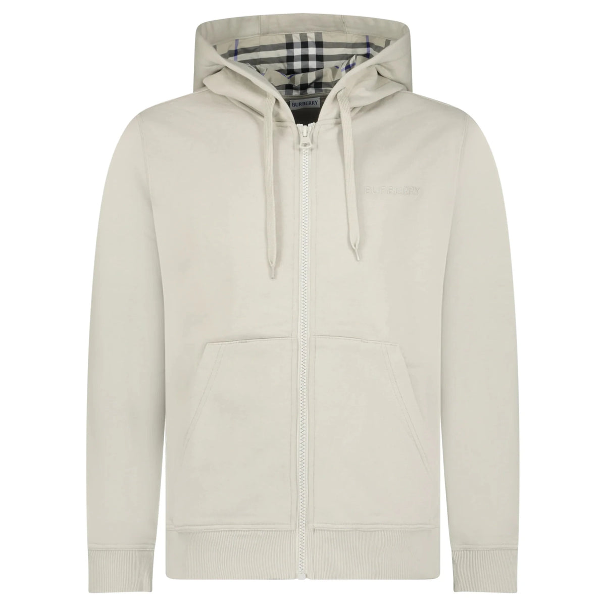 Burberry 'Hove' check Hood Embroidery Logo Hoodie Zip Sweatshirt