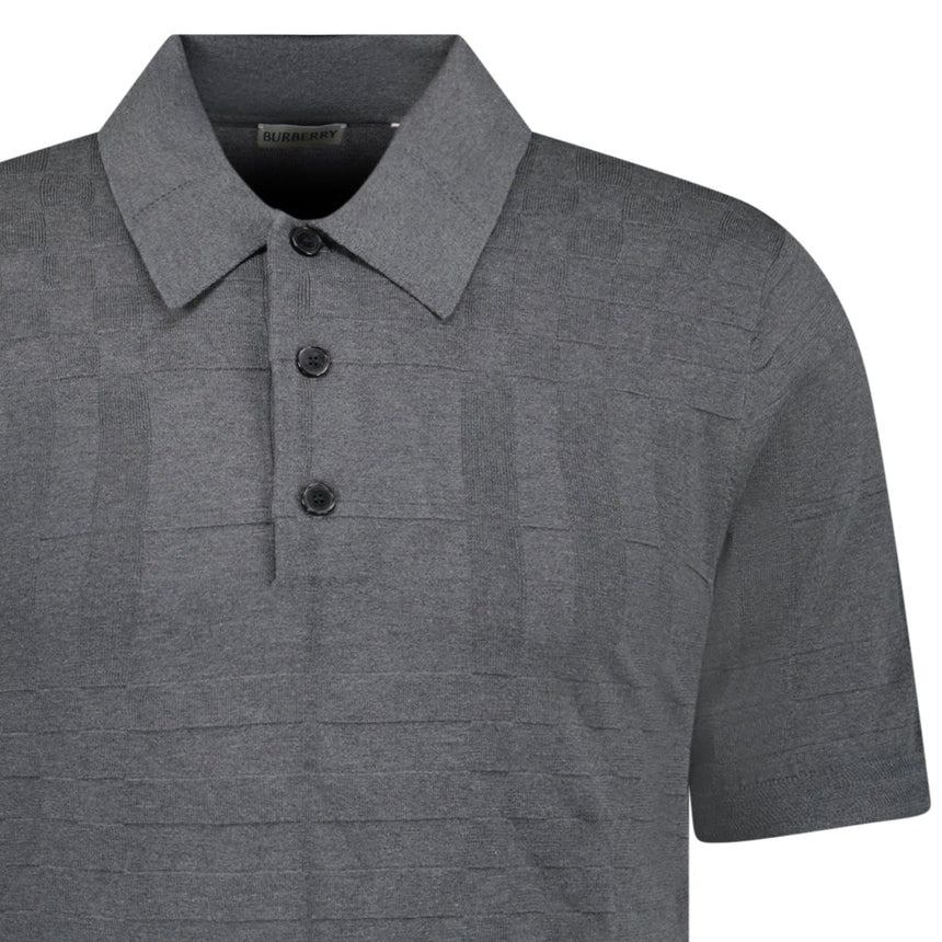 Burberry 'Kieran' Knit Polo - Shirt Grey - Boinclo - Outlet Sale Under Retail