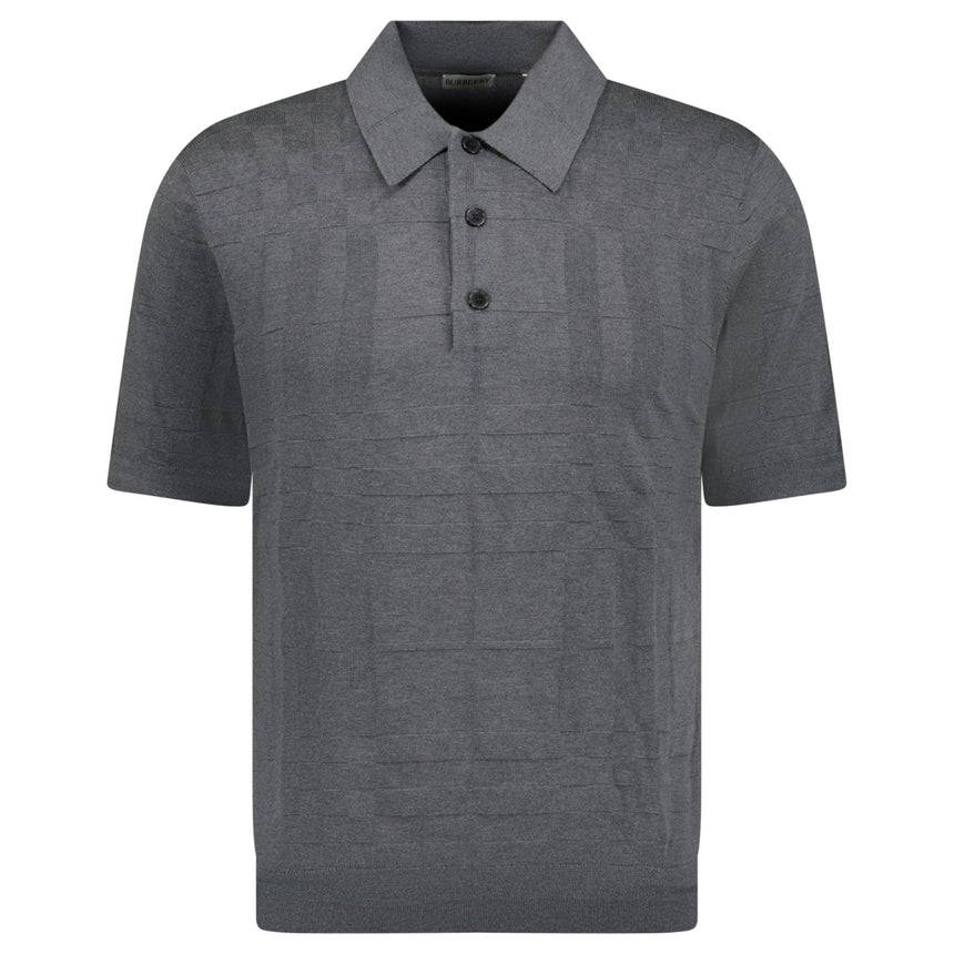 Burberry 'Kieran' Knit Polo - Shirt Grey - Boinclo - Outlet Sale Under Retail