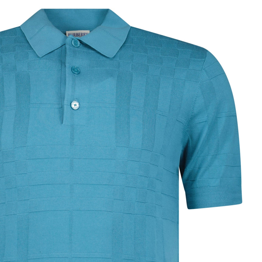 Burberry 'Kieran' Knit Polo-Shirt Turquoise - Boinclo - Outlet Sale Under Retail