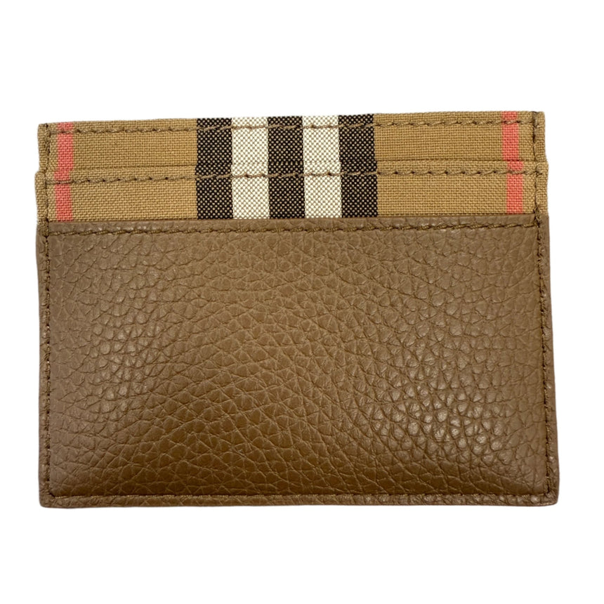 Burberry Leather & Canvas Classic Check Card Holder Brown - Boinclo - Outlet Sale Under Retail