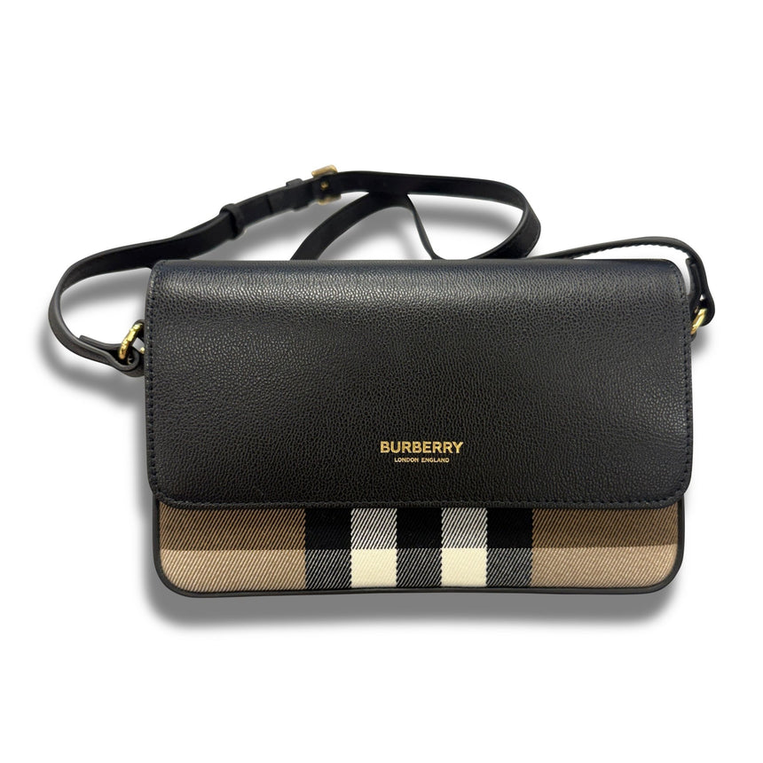 Burberry 'New Hampshire' Leather Shoulder Bag Black - Boinclo - Outlet Sale Under Retail