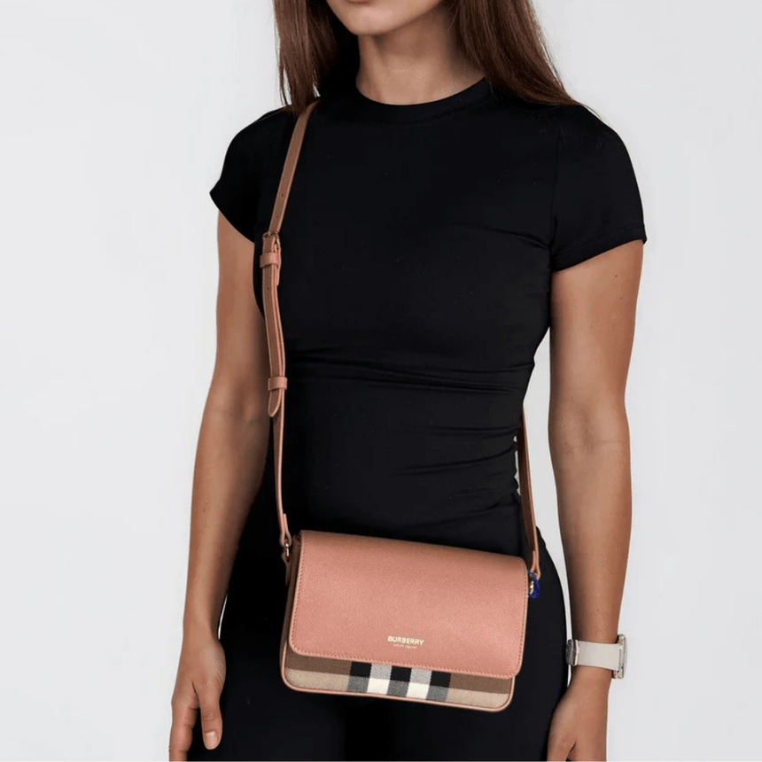 Burberry 'New Hampshire' Leather Shoulder Bag Dark Rosewood Pink - Boinclo - Outlet Sale Under Retail