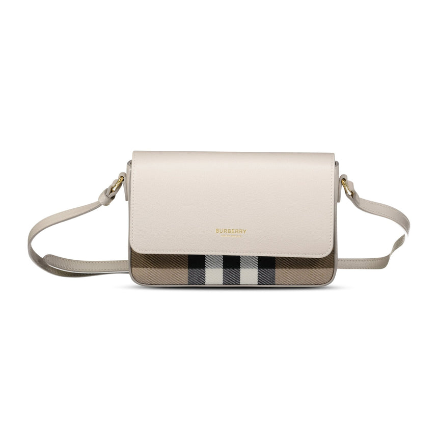 Burberry 'New Hampshire' Leather Shoulder Bag Limestone Grey - Boinclo - Outlet Sale Under Retail