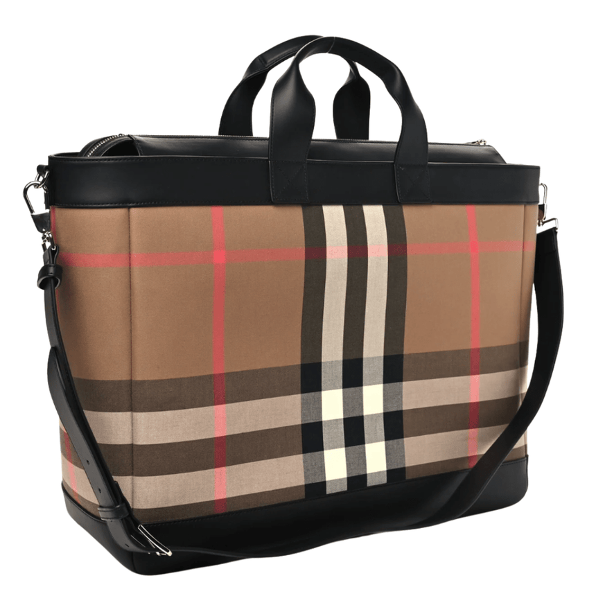Burberry Ormond Check Nylon Tote Bag in Taupe Brown - Boinclo - Outlet Sale Under Retail