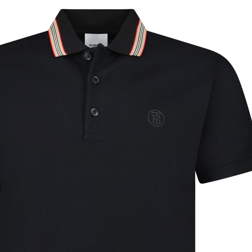 Burberry 'Pierson' TB Collar Polo - Shirt Black - Boinclo - Outlet Sale Under Retail