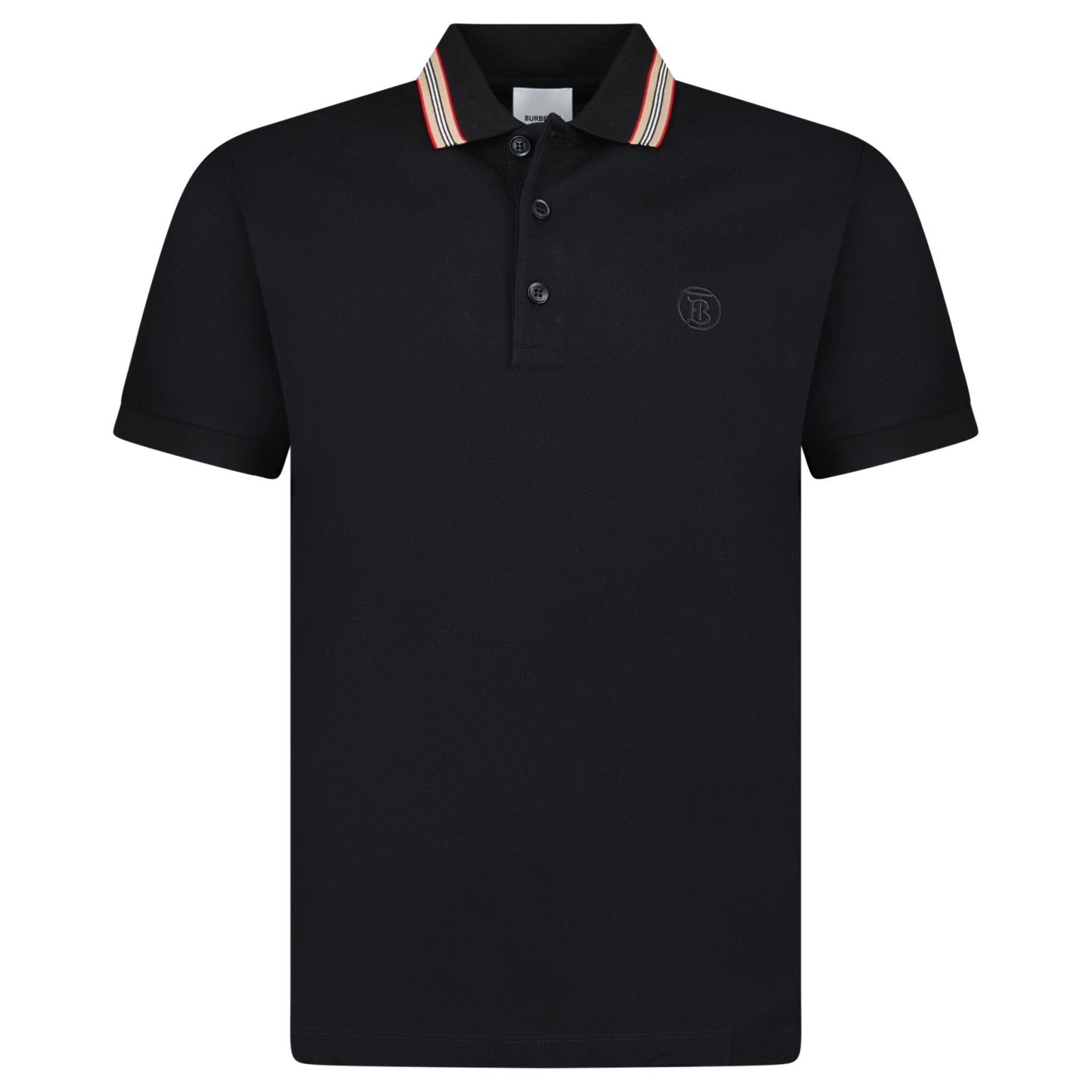 Color variation of Burberry 'Pierson' TB Collar Polo-Shirt Black