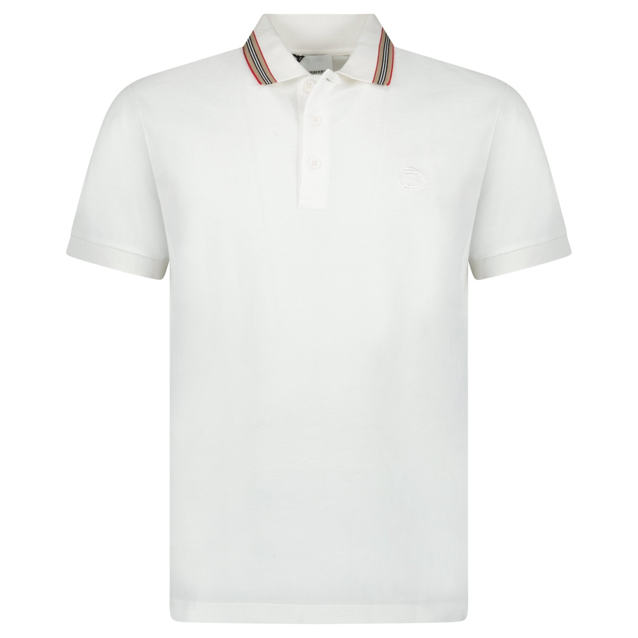 Color variation of Burberry 'Pierson' TB Collar Polo-Shirt White