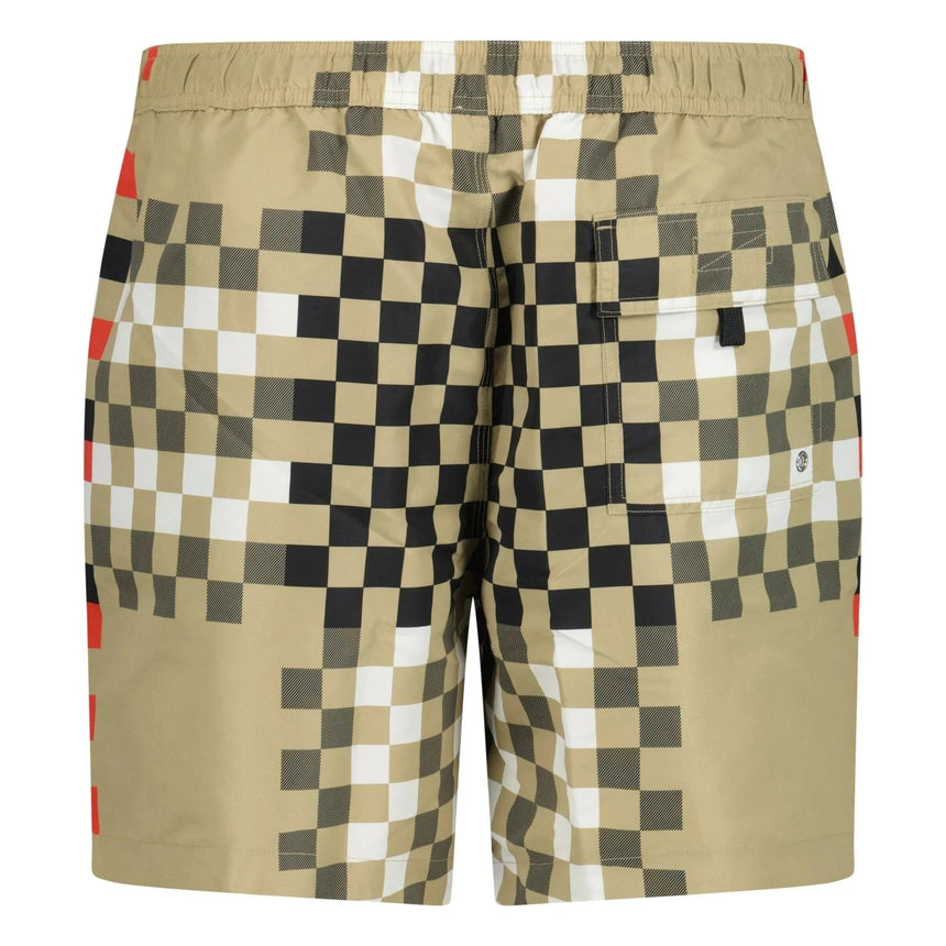 Burberry Pixel Print Check Swim Shorts Beige - Boinclo - Outlet Sale Under Retail