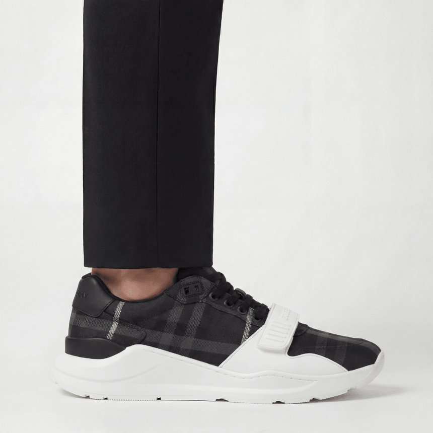 Burberry 'Ramsey Runner' Trainers Storm Blue Check - Boinclo - Outlet Sale Under Retail