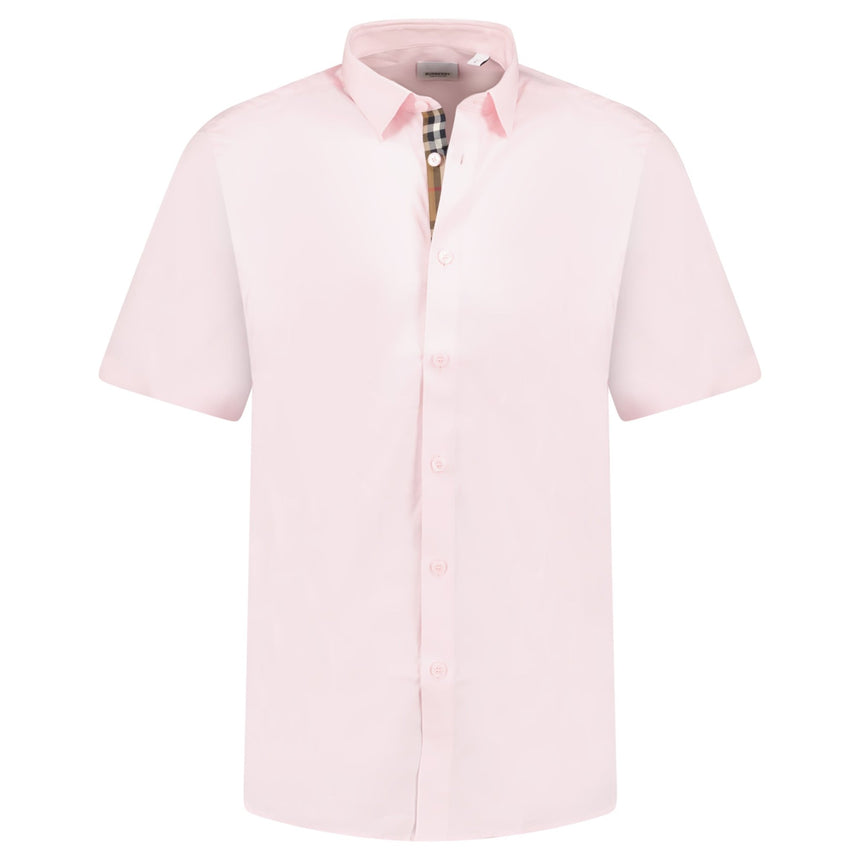 Burberry 'Shefford' Check Placket Short Sleeve Shirt in Pale Pink - Boinclo - Outlet Sale Under Retail