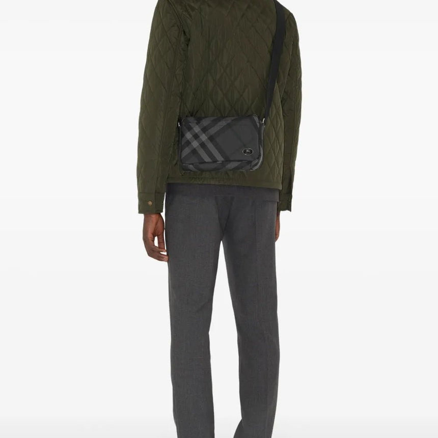 Burberry Slim Grid Crossbody Bag in Charcoal Black - Boinclo - Outlet Sale Under Retail