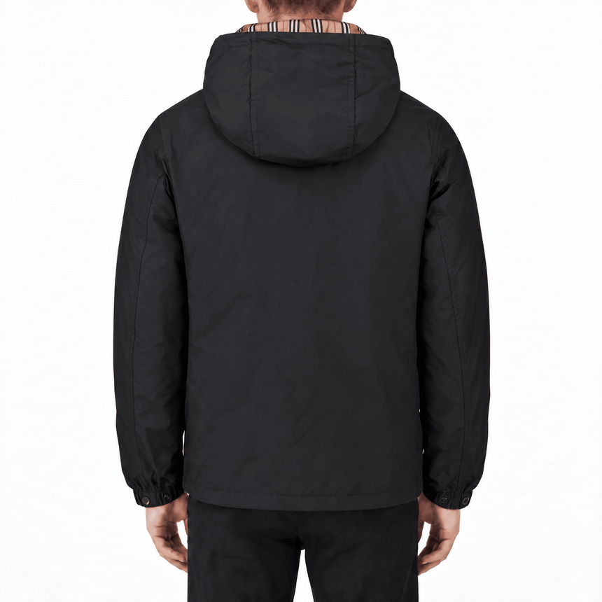 Burberry 'Stanford' Zip-Up Stripe Hooded Jacket Black - Boinclo - Outlet Sale Under Retail
