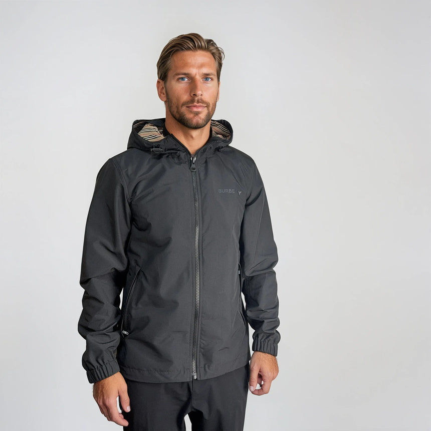 Burberry 'Stanford' Zip - Up Stripe Hooded Jacket Black - Boinclo - Outlet Sale Under Retail