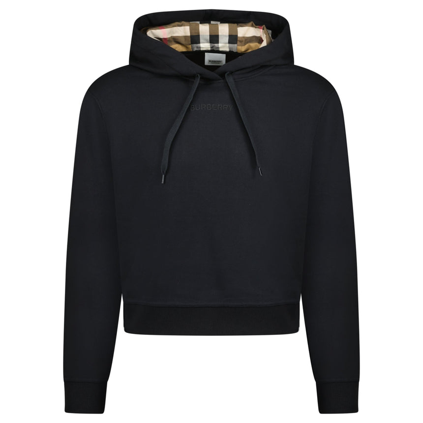Burberry 'Talley' Embroidery Logo Check Hooded Sweatshirt Black - Boinclo - Outlet Sale Under Retail