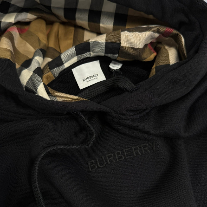 Burberry 'Talley' Embroidery Logo Check Hooded Sweatshirt Black - Boinclo - Outlet Sale Under Retail