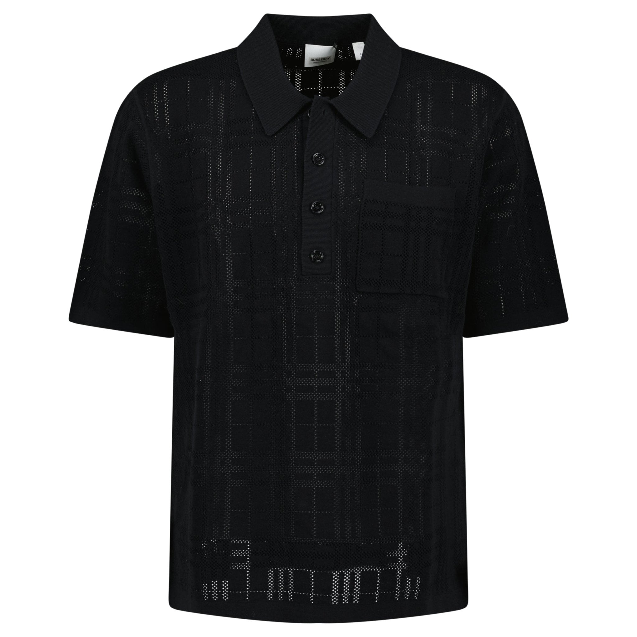 Burberry Tristam Check Knitted Polo Black - Outlet Sale Under