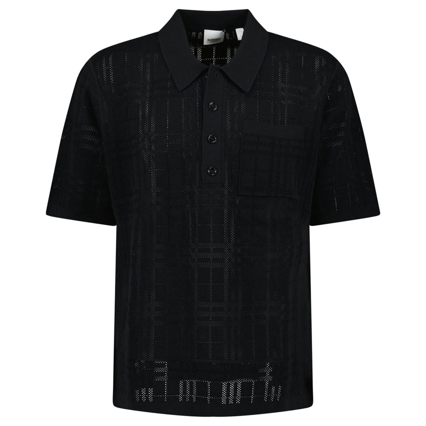Burberry Tristam Check Knitted Polo Black - Boinclo - Outlet Sale Under Retail