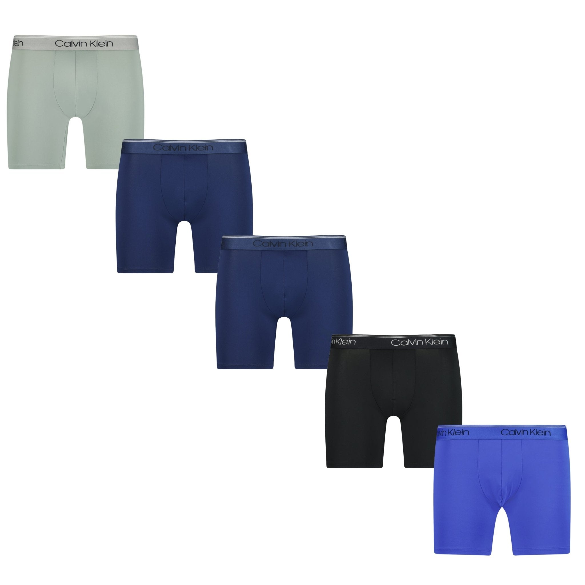 Color variation of Calvin Klein Microfiber Stretch Boxers Navy X2, Black, Blue & Khaki (5 Pack)