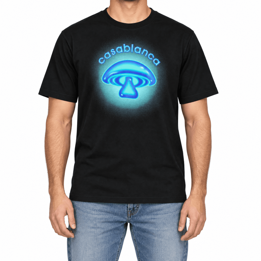 Casablanca Airbrush Mushroom Logo T-Shirt in Black - Boinclo - Outlet Sale Under Retail