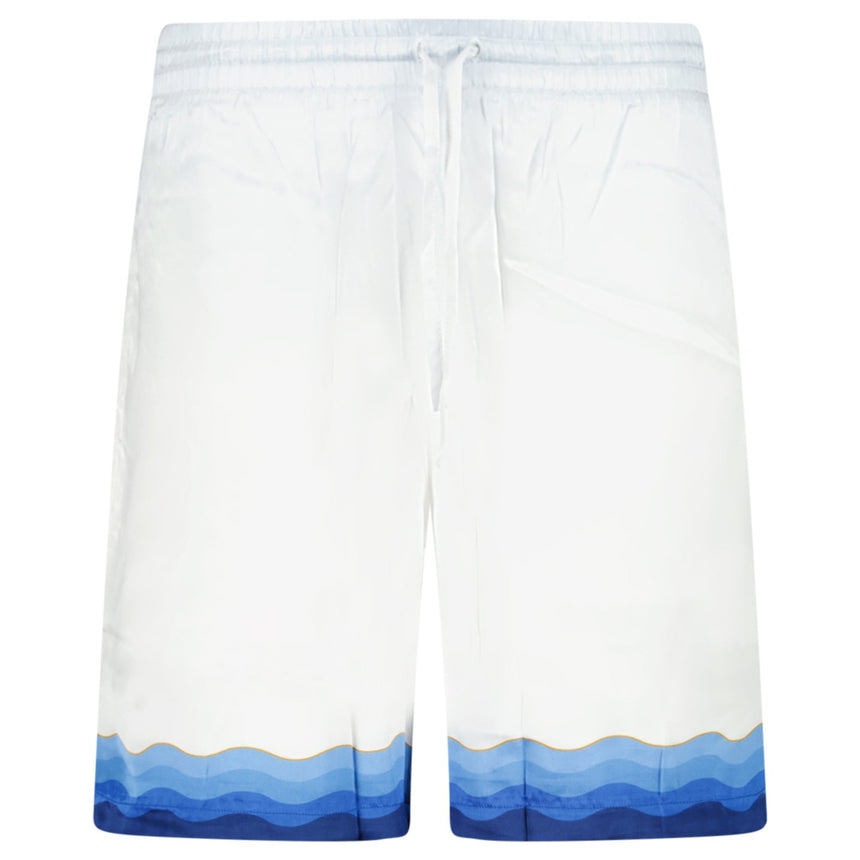 Casablanca Atlantis Oranges Drawstring Silk Shorts in White - Boinclo - Outlet Sale Under Retail