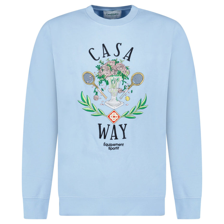 Casablanca ‘Casa Way’ Graphic Print Sweatshirt in Baby Blue - Boinclo - Outlet Sale Under Retail