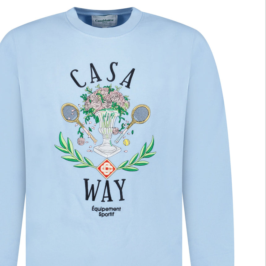 Casablanca ‘Casa Way’ Graphic Print Sweatshirt in Baby Blue - Boinclo - Outlet Sale Under Retail