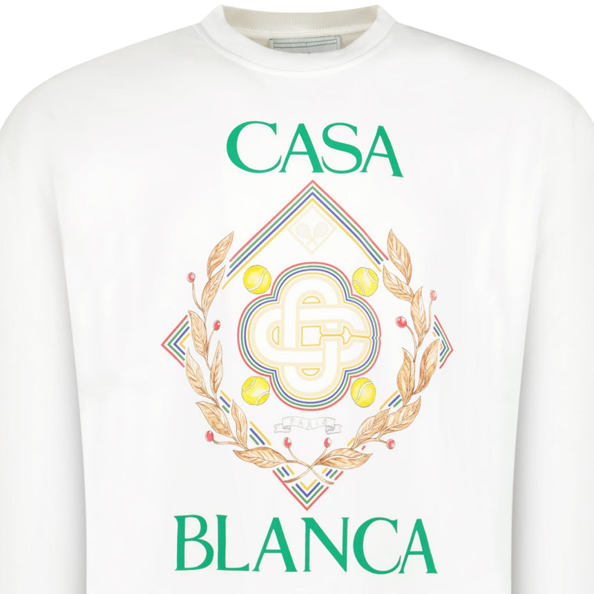 Casablanca Championship Diamond Printed Sweatshirt in Ivory - Boinclo - Outlet Sale Under Retail