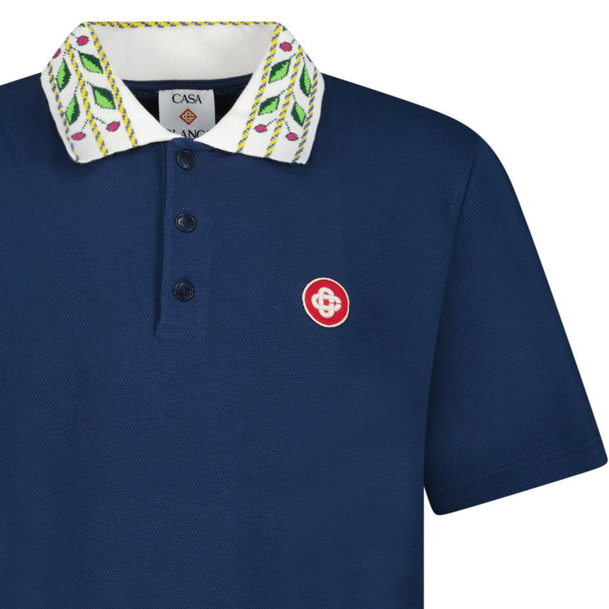 Casablanca Classic Laurel Pique Polo Navy - Boinclo - Outlet Sale Under Retail